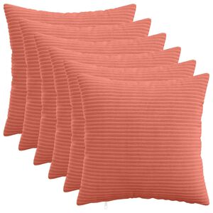 vidaXL Pudebetr&aelig;k 6 pcs HEERLEN R&oslash;d orange 30 x 30 cm cordfl&oslash;jl