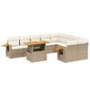 vidaXL sofas&aelig;t til haven 10 dele med hynder polyrattan beige