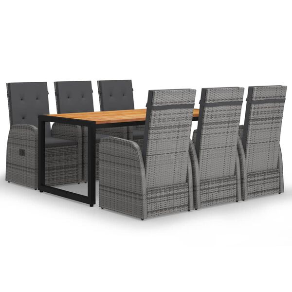 vidaXL spisebordss&aelig;t til haven 7 dele gr&aring;