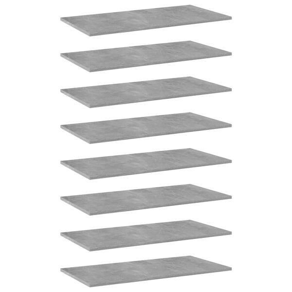 vidaXL boghylder 8 stk. 80x40x1,5 cm konstrueret tr&aelig; betongr&aring;