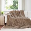 vidaXL Throw t&aelig;ppe Camel 240 x 220 cm Fleece
