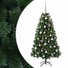 vidaXL Kunstigt juletr&aelig; med julekugle 120 cm 150 LED'er Varm hvid