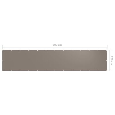 vidaXL altanafskærmning 120x600 cm oxfordstof gråbrun