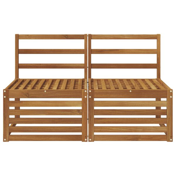 vidaXL 2 Stk Udend&oslash;rs Mellem Sofa Massivt Akacietr&aelig; Naturfarvet