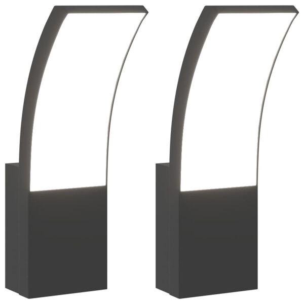 vidaXL udendørs LED-væglamper 2 stk. trykstøbt aluminium sort