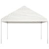 vidaXL pavillon med tag 15,61x4,08x3,22 m polyethylen hvid