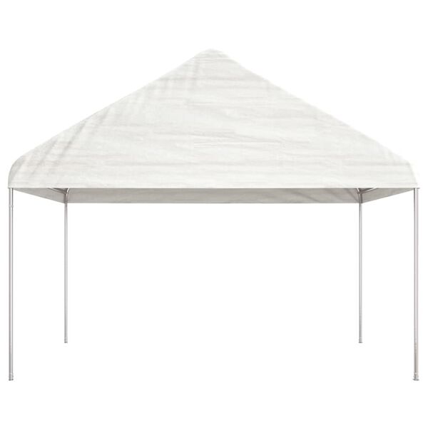 vidaXL pavillon med tag 15,61x4,08x3,22 m polyethylen hvid