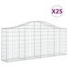 vidaXL buede gabionkurve 25 stk. 200x30x80/100 cm galvaniseret jern