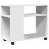 vidaXL sidebord med hjul 70x35x60 cm konstrueret tr&aelig; hvid
