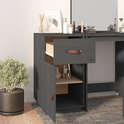 vidaXL skrivebordsskab 40x50x75 cm massivt fyrretræ grå