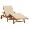 vidaXL Solstol Beige 200 x 67 x 84 cm Massivt Akacietr&aelig;
