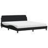 vidaXL seng med madras Dover 180x200 cm stof sort
