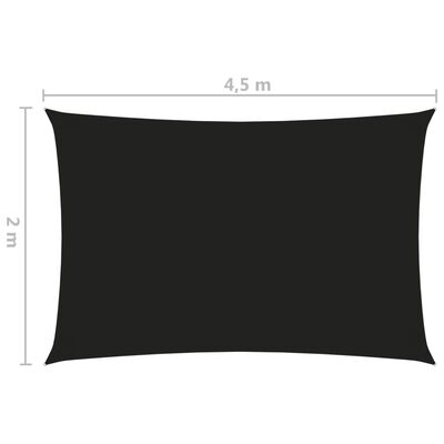 vidaXL solsejl 2x4,5 m rektangulær oxfordstof sort