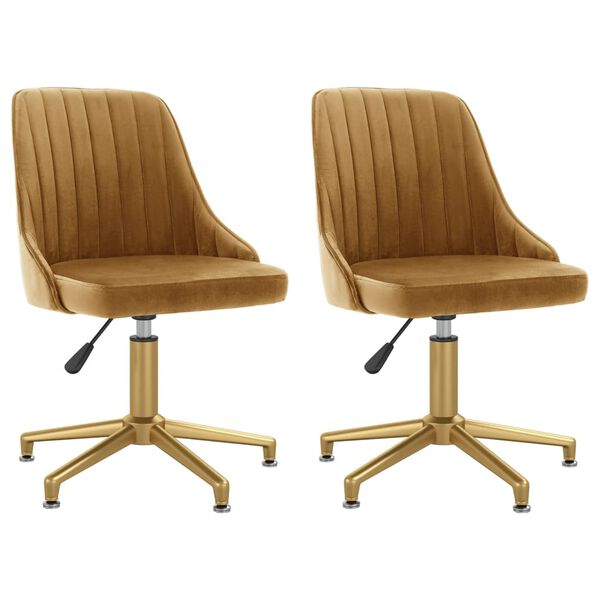 vidaXL drejelige spisebordsstole 2 stk. fl&oslash;jl brun