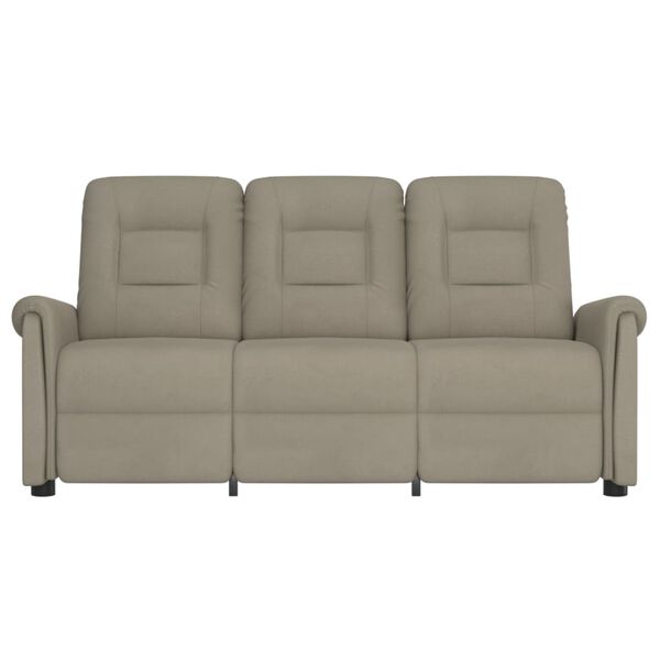 vidaXL 3-personers massagestol mikrofiberstof lysegrå