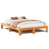 vidaXL sengeramme uden madras 140x200 cm massivt fyr gyldenbrun