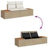 vidaXL Havesofa S&aelig;t med pude 6 pcs Beige og creme Poly Rattan