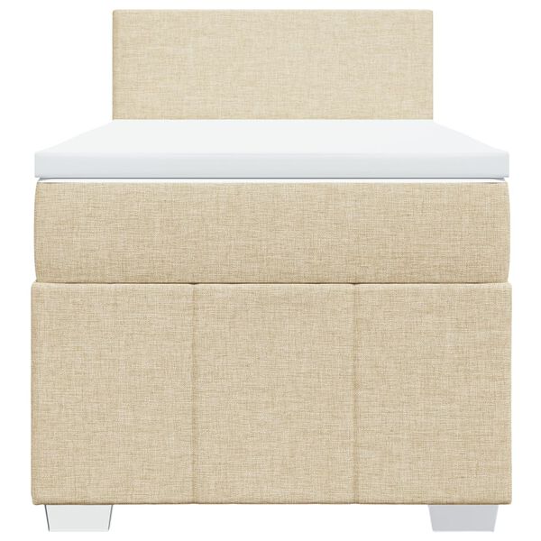 vidaXL kontinentalseng med madras 80x200 cm stof cremefarvet