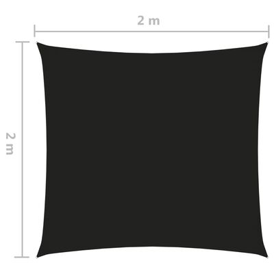 vidaXL solsejl 2x2 m firkantet oxfordstof sort