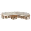 vidaXL Havesofa S&aelig;t 10 stk. Naturlig og Creme Hvid polyrattan