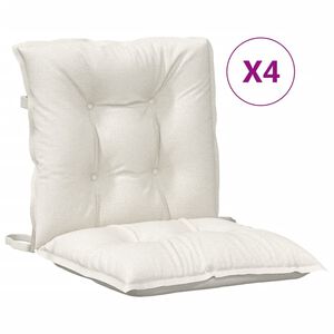 vidaXL stolehynder med lav ryg 4 stk. 100x50x7 cm stof cremefarvet