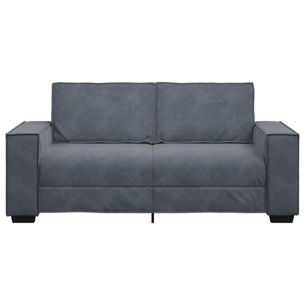 vidaXL 2-personers sofa 180x78x84 cm fl&oslash;jl m&oslash;rkegr&aring;