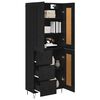 vidaXL Highboard med skuffe Sort eg 69,5 x 34 x 180 cm Konstrueret tr&aelig;