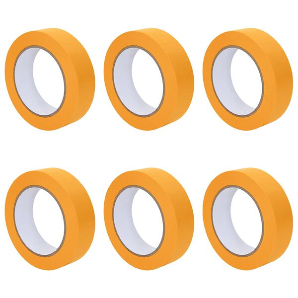 vidaXL Maler Maskeringstape 6 pcs Gul 25mm x 50m Papir