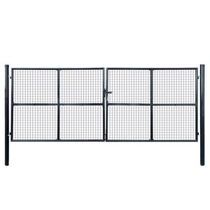 vidaXL havel&aring;ge i net galvaniseret st&aring;l 400x150 cm gr&aring;