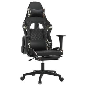 vidaXL gamingstol m. massage og fodst&oslash;tte kunstl&aelig;der sort camouflage