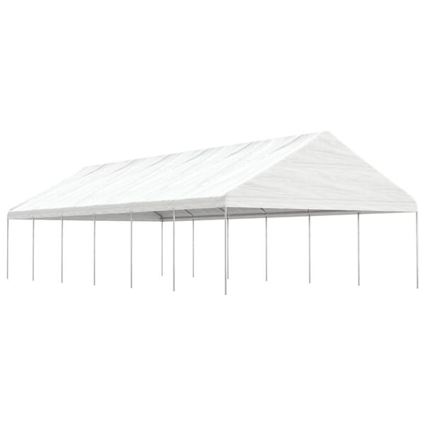 vidaXL pavillon med tag 13,38x5,88x3,75 m polyethylen hvid