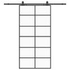vidaXL skyded&oslash;r med hardwares&aelig;t 102x205 cm ESG glas sort