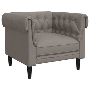 vidaXL Chesterfield-sofastol stof gr&aring;brun