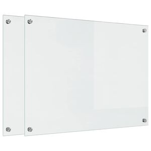 vidaXL K&oslash;kken bagv&aelig;g 2 pcs Transparent 80 x 60 cm h&aelig;rdet glas