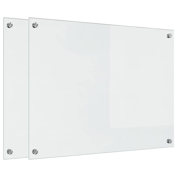 vidaXL Køkken bagvæg Transparent 80 x 60 cm hærdet glas
