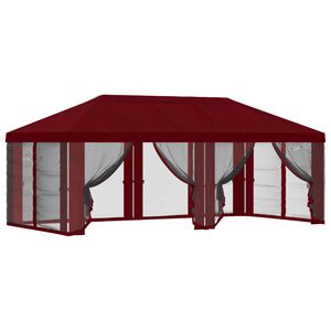 vidaXL Gazebo Cover med sidev&aelig;gge Bordeaux 600,5 x 300,5 cm Polyester