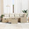 vidaXL Sofa S&aelig;t med pude 7 pcs Beige og creme polyrattan