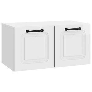 vidaXL V&aelig;gh&aelig;ngt TV-skab V&aelig;gmonteret Hvid h&oslash;jglans 59,5 x 31 x 30 cm