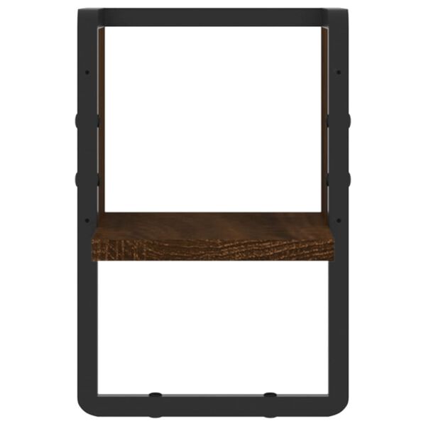 vidaXL væghylde med stang 20x25x30 cm brun egetræsfarve