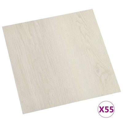 vidaXL selvklæbende gulvbrædder 55 stk. 5,11 m² PVC beige