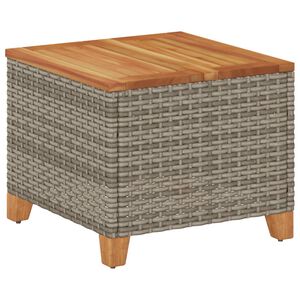 vidaXL havebord 45x45x37 cm polyrattan og akacietr&aelig; gr&aring;