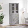 vidaXL højskab 69,5x34x180 cm konstrueret træ grå sonoma-eg