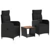 vidaXL Have lounge s&aelig;t 3 stk. Sort PE rattan og pulverlakeret st&aring;l