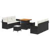 vidaXL Havesofa S&aelig;t 9 stk. Sort polyrattan