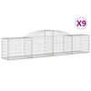 vidaXL buede gabionkurve 9 stk. 300x50x60/80 cm galvaniseret jern