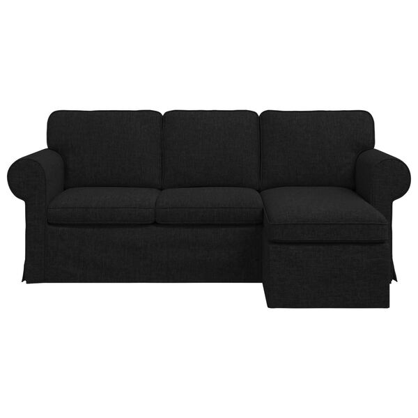 vidaXL Sofa Sort 215 x 138 x 80 cm Stof