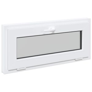 vidaXL K&aelig;ldervindue RISOR 90 x 40 cm PVC og glas Hvid