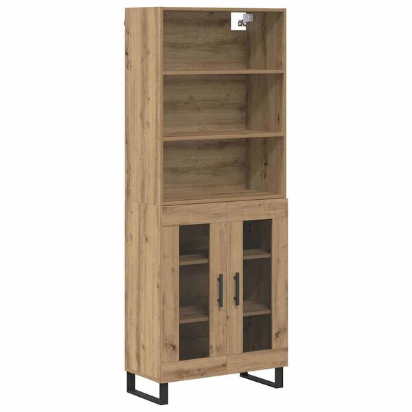 vidaXL Highboard Artisan Egetr&aelig; 69,5 x 34 x 180 cm Konstrueret tr&aelig;