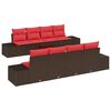 vidaXL Havesofa S&aelig;t med pude 9 pcs Brun polyrattan