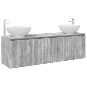 vidaXL Badev&aelig;relsesskabs&aelig;t 3 stk. Betongr&aring; 161,5 x 44,5 x 80 cm